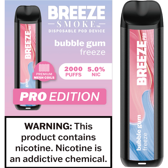 Breeze Pro 2000 Bubble Gum Freeze - Vape Mobs