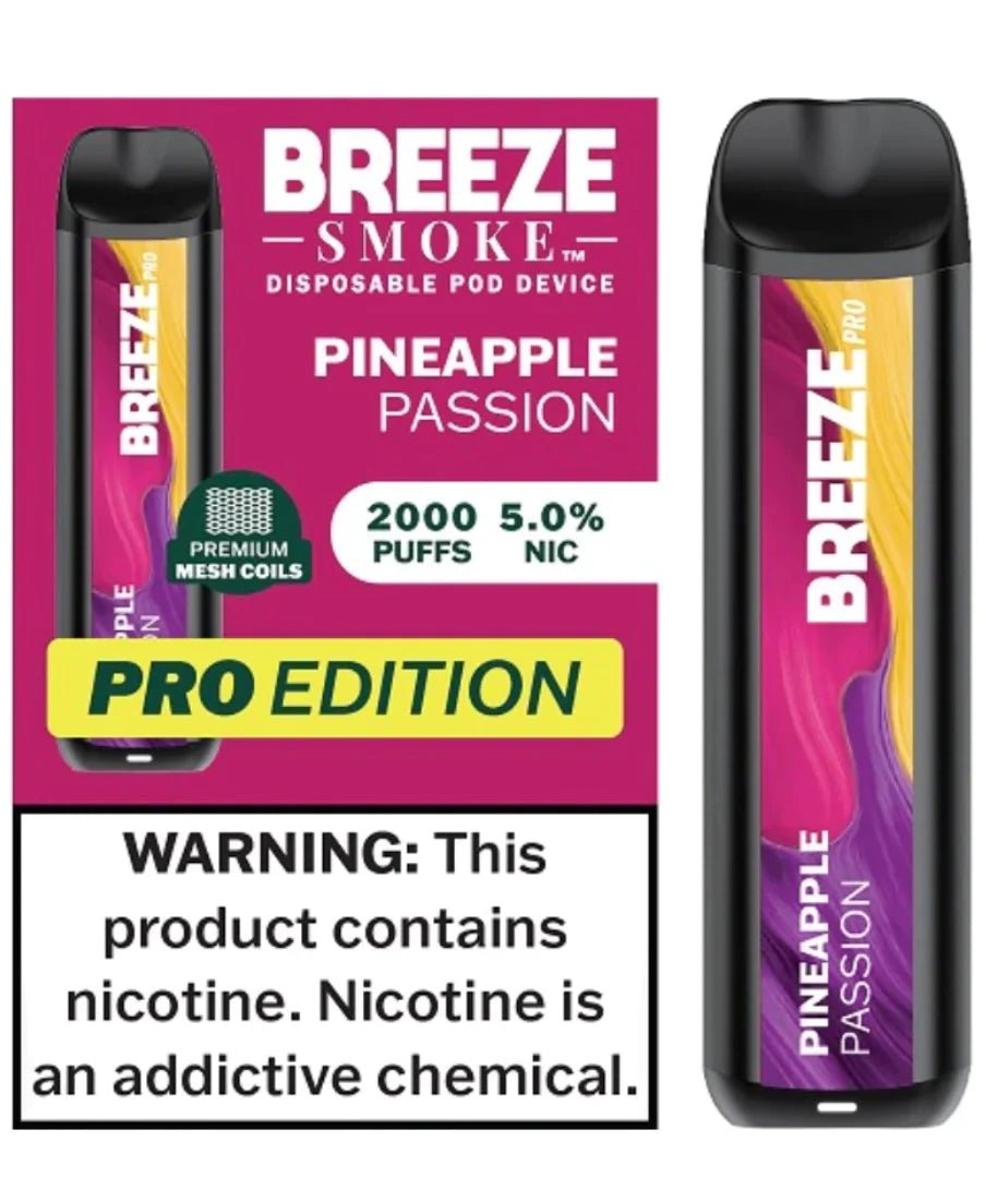 Breeze Pro 2000 Pineapple Passion Disposable Vape Mobs Enterprise