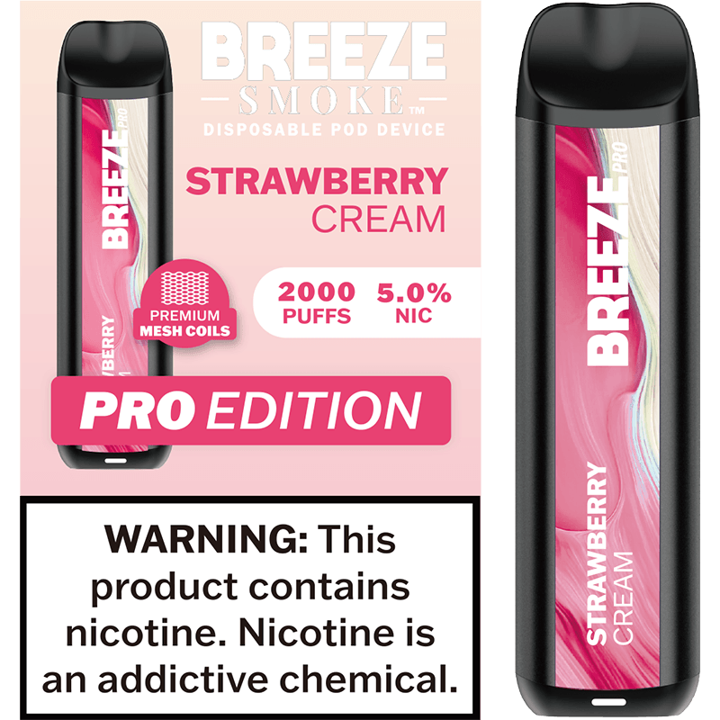 Breeze Pro 2000 Strawberry Cream - Vape Mobs