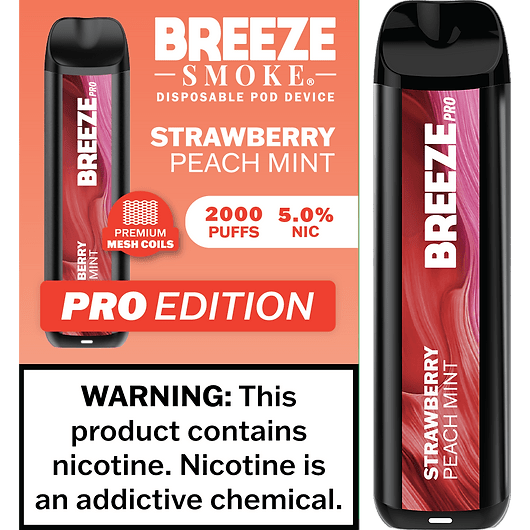 Breeze Pro 2000 Strawberry Peach Mint - Mobs Enterprise