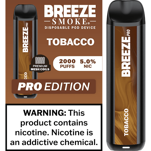 Breeze Pro 2000 Tobacco - Mobs Enterprise