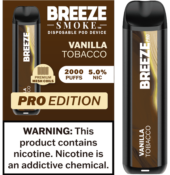 Breeze Pro 2000 Vanilla Tobacco - Vape Mobs