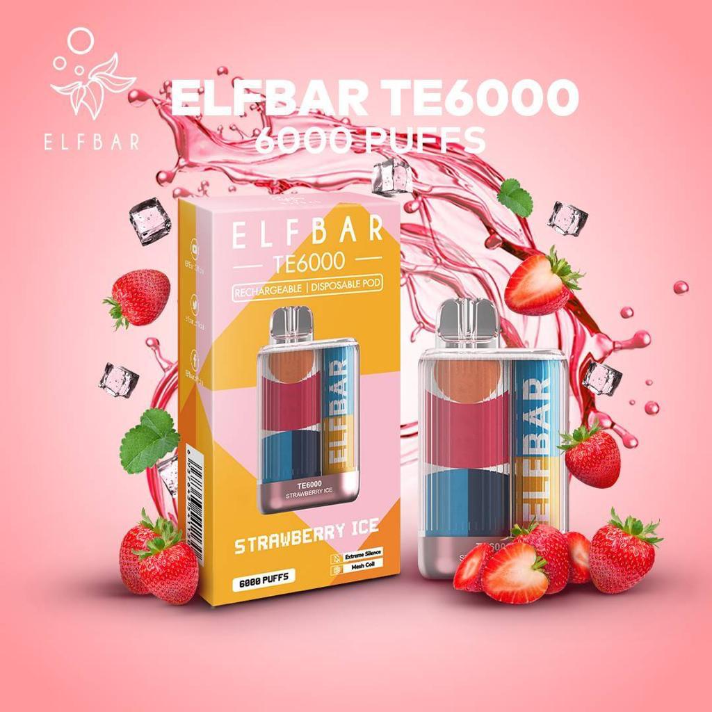 Elf Bar TE6000 Strawberry Ice - Vape Mobs