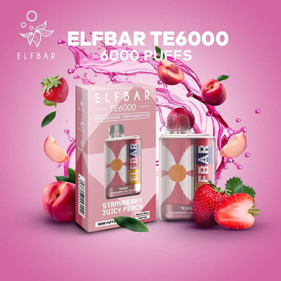 Elf Bar TE6000 Strawberry Juicy Peach - Vape Mobs
