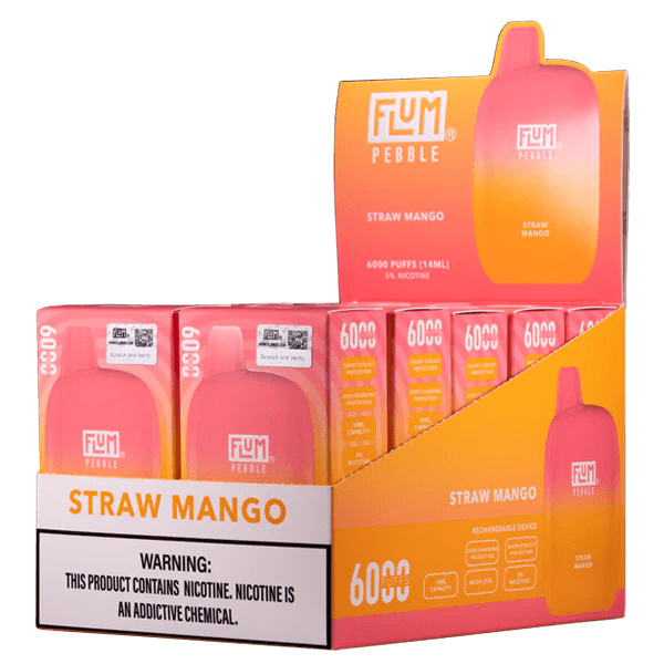 Flum Pebble 6000 Straw Mango - Mobs Enterprise