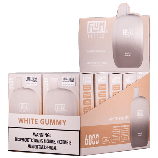 Flum Pebble 6000 White Gummy - Vape Mobs