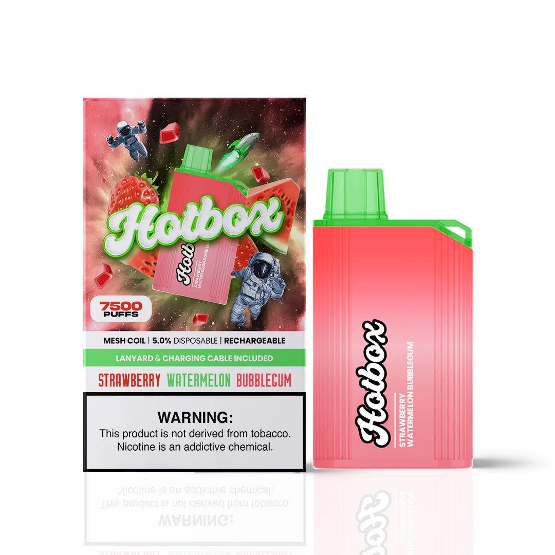 Puff Hotbox 7500 Strawberry Watermelon Bubblegum - Vape Mobs